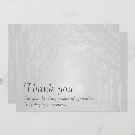 sympathie dank u kaart en enveloppe (Voorkant / Achterkant)