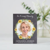 Sympathie dank u kaarten zonnebloemen foto begrafe (Staand voorkant)