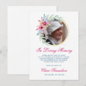 Sympathie Dank u Memorial Floral krans FOTO Bedankkaart (Voorkant / Achterkant)