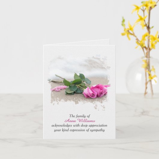 Sympathie dank u Rozen voor zand Kaart (Gele Bloem)