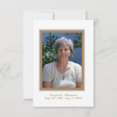 Sympathie Dank u Tan Bloemen Houten Kruis Bedankkaart (Achterkant)