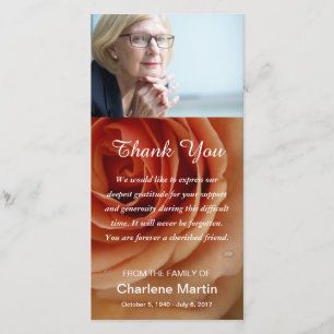 Sympathie Dank u voor het Memorial Funeral Floral  Bedankkaart