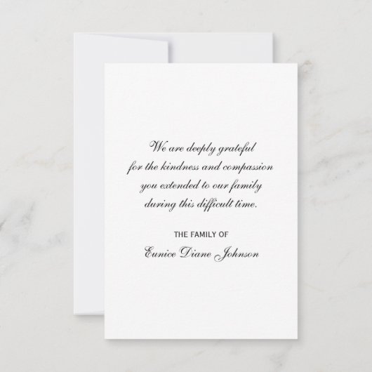 Sympathie Dankjewel 8,9 x 12,7 cm kaart zwart (Achterkant)