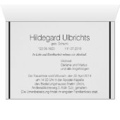 Sympathie de condoléances noir et blanc (Intérieur Horizontal (Bas))