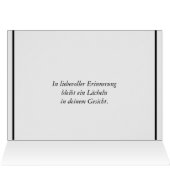Sympathie de condoléances noir et blanc (Intérieur Horizontal (haut))