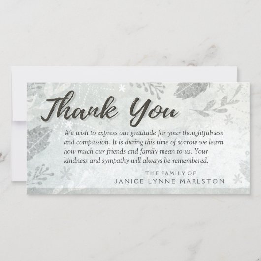 Sympathie de Merci Feuille d'argent de la famille (Devant)