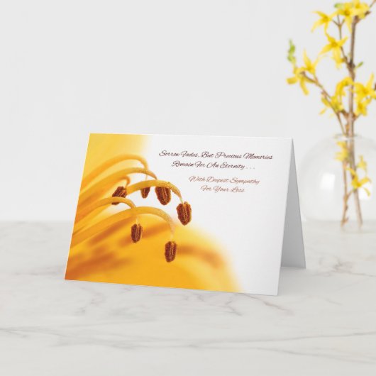 Sympathie edele herinneringen Yellow Lily Flower Kaart (Gele Bloem)