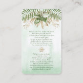 Sympathie élégante Carte de prière funéraire verte (Dos)