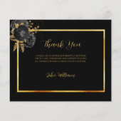 Sympathie en or noir photo carte de remerciements (Dos)