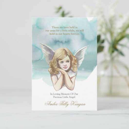 Sympathie Engel Foto Begrafenis Dank u Kaarten (Staand voorkant)