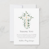 Sympathie Eucalyptus Cross Funeral Bedankkaart (Voorkant)