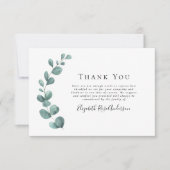 Sympathie Eucalyptus Funeral Hartelijk dank Bedankkaart (Voorkant)