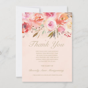 Sympathie Floral Blush Aquarelle Rose Merci