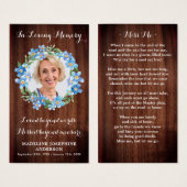 Sympathie florale rustique Carte de prière commémo (Devant & derrière)