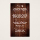 Sympathie florale rustique Carte de prière commémo (Dos)