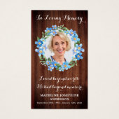 Sympathie florale rustique Carte de prière commémo (Devant)