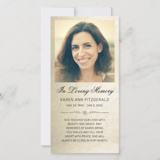 Sympathie Foto Elegante Schrift Goud Roouwkaart Ge (Voorkant)