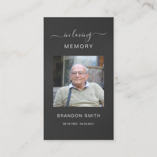 Sympathie funéraire Carte de prière commémorative (Devant)