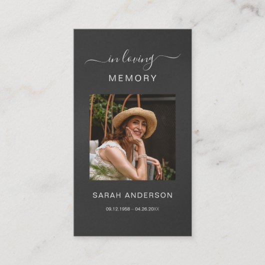 Sympathie funéraire Carte de prière commémorative (Devant)