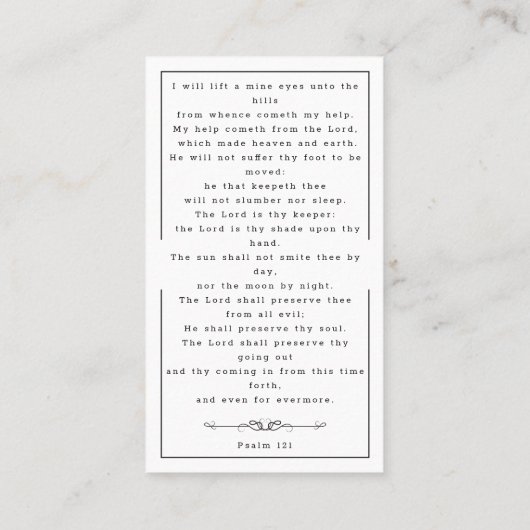 Sympathie funéraire Carte de prière commémorative (Dos)