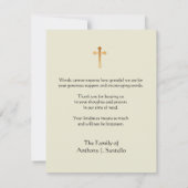 Sympathie funéraire catholique Carte Sainte Merci (Dos)