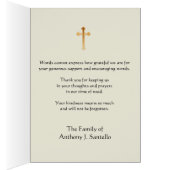 Sympathie funéraire catholique Carte Sainte Merci (Intérieur (Droit))