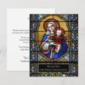 Sympathie funéraire catholique Carte Sainte Merci (Devant / Derrière)