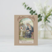 Sympathie funéraire catholique Carte Sainte Merci (Debout devant)