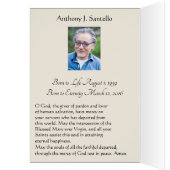 Sympathie funéraire catholique Carte Sainte Merci (Intérieur (Gauche))