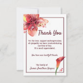 Sympathie funéraire de Calla Lily Merci (Devant)