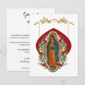 Sympathie funéraire espagnole Carte Sainte Merci (Devant / Derrière)