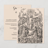 Sympathie funéraire espagnole Carte Sainte Merci (Devant / Derrière)