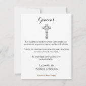 Sympathie funéraire espagnole Carte Sainte Merci (Dos)