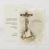 Sympathie funéraire espagnole Carte Sainte Merci (Devant / Derrière)