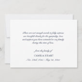 Sympathie funéraire Merci Aquarelle bleu Floral (Dos)