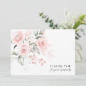 Sympathie funéraire Merci Aquarelle rose Floral (Debout devant)