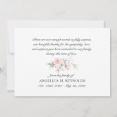 Sympathie funéraire Merci Aquarelle rose Floral (Dos)