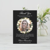 Sympathie funéraire Merci Floral noir | PHOTO (Debout devant)