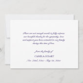 Sympathie funéraire Merci Rose Aquarelle Florale (Dos)