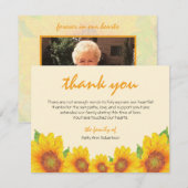 Sympathie funéraire Merci Tournesol carte à thème (Devant / Derrière)