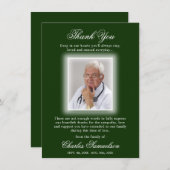 Sympathie funéraire Merci VERT | PHOTO (Devant / Derrière)