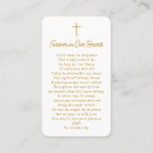 Sympathie funéraire Prière commémorative Cartes co (Dos)