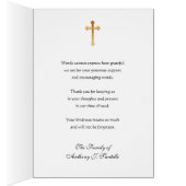 Sympathie funéraire religieuse Carte Sainte Merci (Intérieur (Droit))