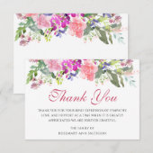 Sympathie Funeral Bedankt Cards Floral (Voorkant / Achterkant)