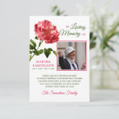 Sympathie Funeral Floral Red  ROOS DANK U Bedankkaart (Staand voorkant)