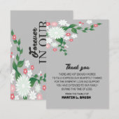 Sympathie Funeral Flower DANK You Note Message Bedankkaart (Voorkant / Achterkant)