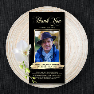 Sympathie Funeral Memorial DANK You Photo Black Bedankkaart