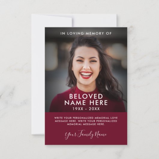 Sympathie Funeral Memory Hartelijk dank Kaart (Voorkant)