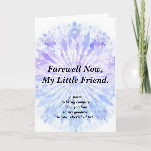 Sympathie Gedicht Pet Gevouwen Kaart (Voorkant)