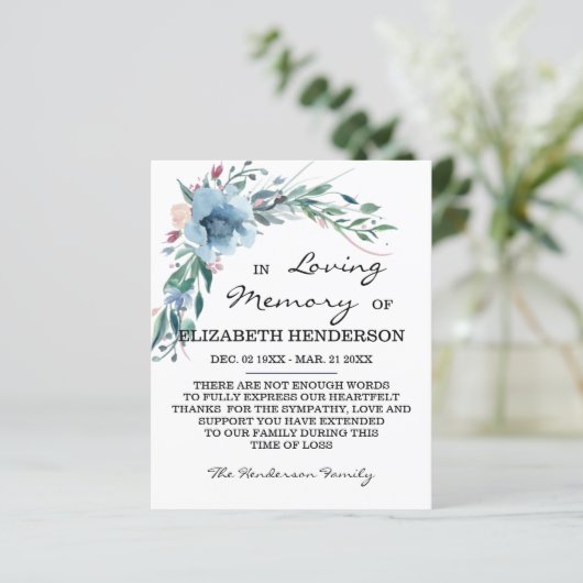 Sympathie Geheugen /Dank u. (Staand voorkant)